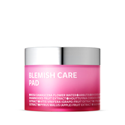 ProtoClinical k-beauty isoi Blemish Care Pad 60ea(110g) pink product layout with mint corner accents, white label blocks, and a square packshot format
