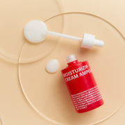 ProtoClinical k-beauty warm beige beauty product silhouette with a soft terracotta vertical center and pale green side tones on a light background.
