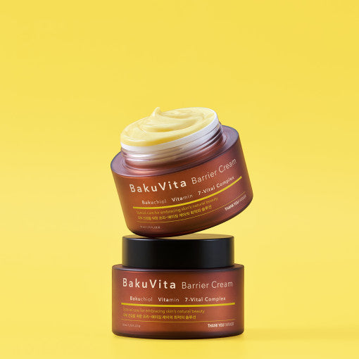 ProtoClinical k-beauty warm yellow beauty product silhouette with a deep brown center on a light background.