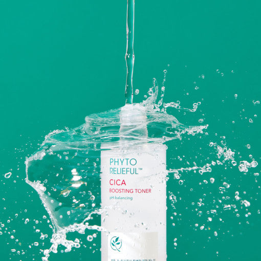 ProtoClinical k-beauty turquoise beauty bottle silhouette with a pale center on a teal background.