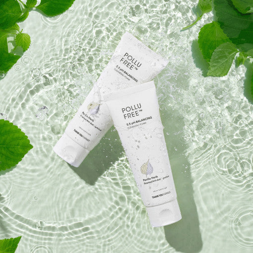 ProtoClinical k-beauty soft green beauty graphic with a pale aqua center and dark green corner accents.