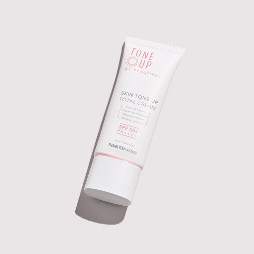 ProtoClinical k-beauty [THANK YOU FARMER] Skin Tone Up Total Cream 40ml shown in product packaging on a light background.