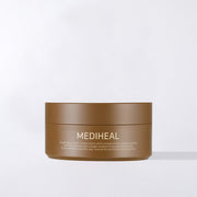 ProtoClinical k-beauty MEDIHEAL: Retinol Collagen Eye Ampoule Patch 60p deep brown oval eye patch jar centered on a light background with soft pale blue side accents