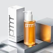 ProtoClinical k-beauty warm taupe beauty graphic with pale blue side panels on a light background.