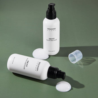ProtoClinical k-beauty muted olive beauty product silhouette with a soft pale center on a light background.