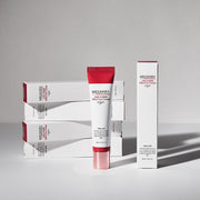 ProtoClinical k-beauty muted gray and warm beige beauty product detail on a light background.
