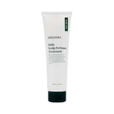ProtoClinical k-beauty MIGUHARA Daily Scalp Treatment 200ml single light gray bottle silhouette centered on a pale background with faint mint side accents