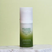 ProtoClinical k-beauty soft olive beauty product silhouette with a dark center on a light background.