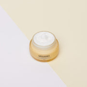 ProtoClinical k-beauty pale lavender beauty graphic with a soft yellow center on a light background.
