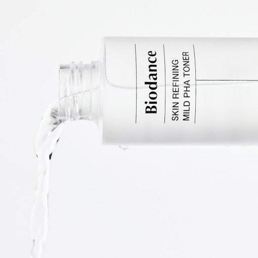 BIODANCE: Skin Refining Mild pHA Toner (150ml) by ProtoClinical shown in a minimal product visual on a clean white background, highlighting the toner packaging for a k-beauty skincare routine.
