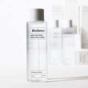 BIODANCE: Skin Refining Mild pHA Toner (150ml) by ProtoClinical shown in toner bottle packaging on a clean white background, highlighting the refined skincare presentation for a k-beauty routine.