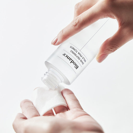 BIODANCE: Skin Refining Mild pHA Toner (150ml) by ProtoClinical shown in retail toner packaging on a clean white background, highlighting the bottle-focused skincare presentation for a k-beauty routine.