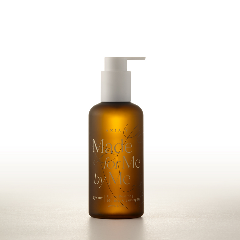 AXIS-Y Biome Resetting Moringa Cleansing Oil 200ml by ProtoClinical shown in product packaging for a k-beauty skincare routine.