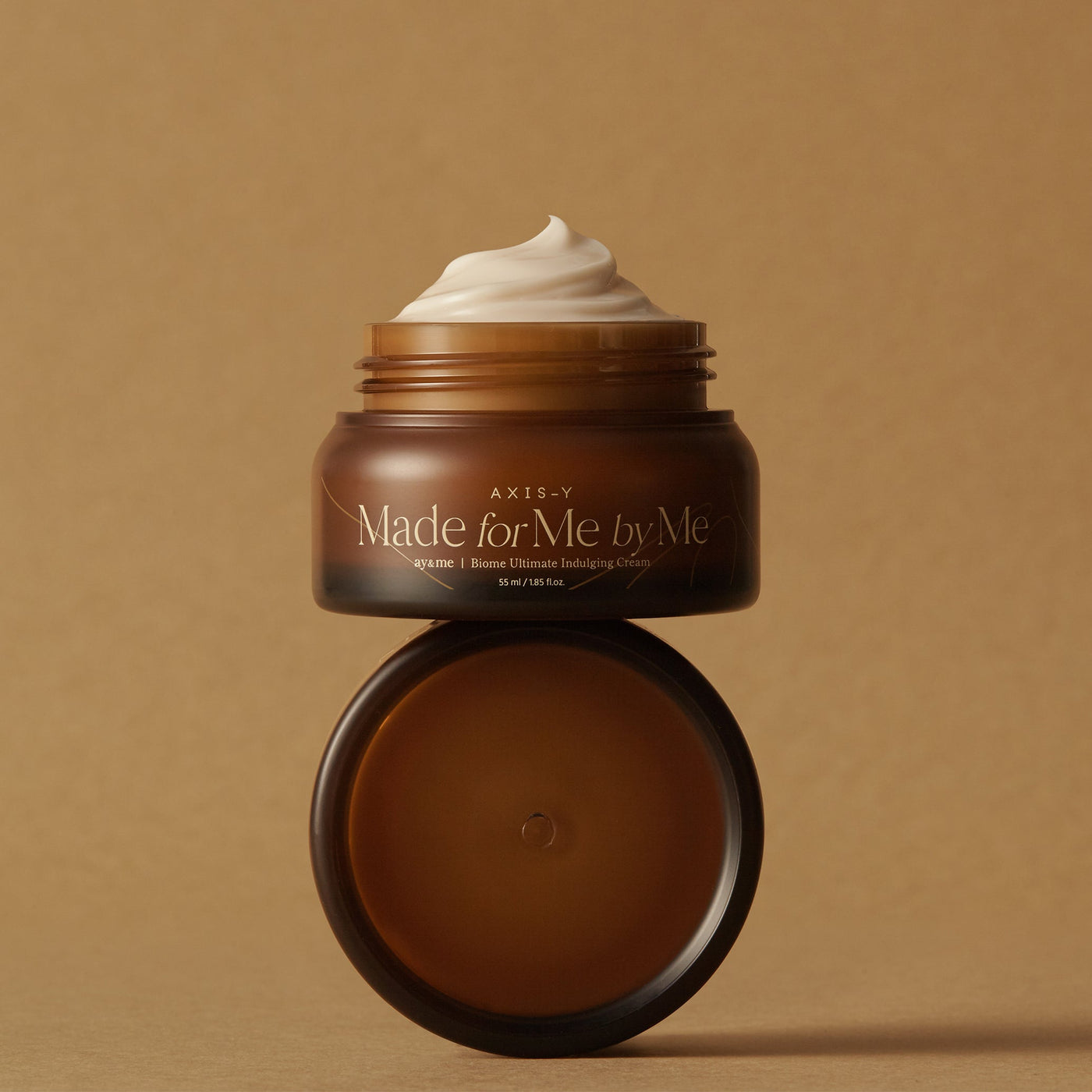 AXIS-Y Biome Ultimate Indulging Cream 55ml by ProtoClinical shown in a detailed skincare graphic featuring the cream jar and product information for a k-beauty routine.