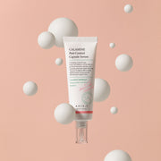 ProtoClinical k-beauty AXIS-Y CALAMINE Pore Control Capsule Serum 50ml single upright pale serum bottle centered on a white background with soft blue side shading