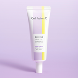 ProtoClinical k-beauty soft lavender beauty graphic with a pale upper area and a darker lower block.