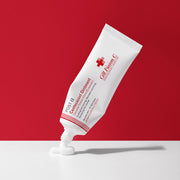 ProtoClinical k-beauty [Cell Fusion C] Centecassol Ointment 40ml white ointment tube beside the matching carton box on a red and white background