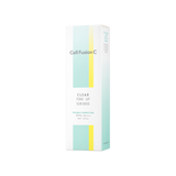 ProtoClinical k-beauty [Cell Fusion C] Clear Tone-Up Sun Base 40ml SPF 50+/ PA++++ light beige vertical package silhouette with dark side framing on a pale background.