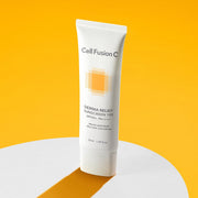ProtoClinical k-beauty [Cell Fusion C] Derma Relief Sunscreen SPF50+ / PA++++ 50ml single upright pale cream sunscreen tube centered on a light background.