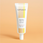 ProtoClinical k-beauty light beige vertical beauty silhouette with dark side framing on a pale background.