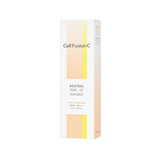 ProtoClinical k-beauty bright aqua beauty graphic with a warm yellow lower glow on a light background.