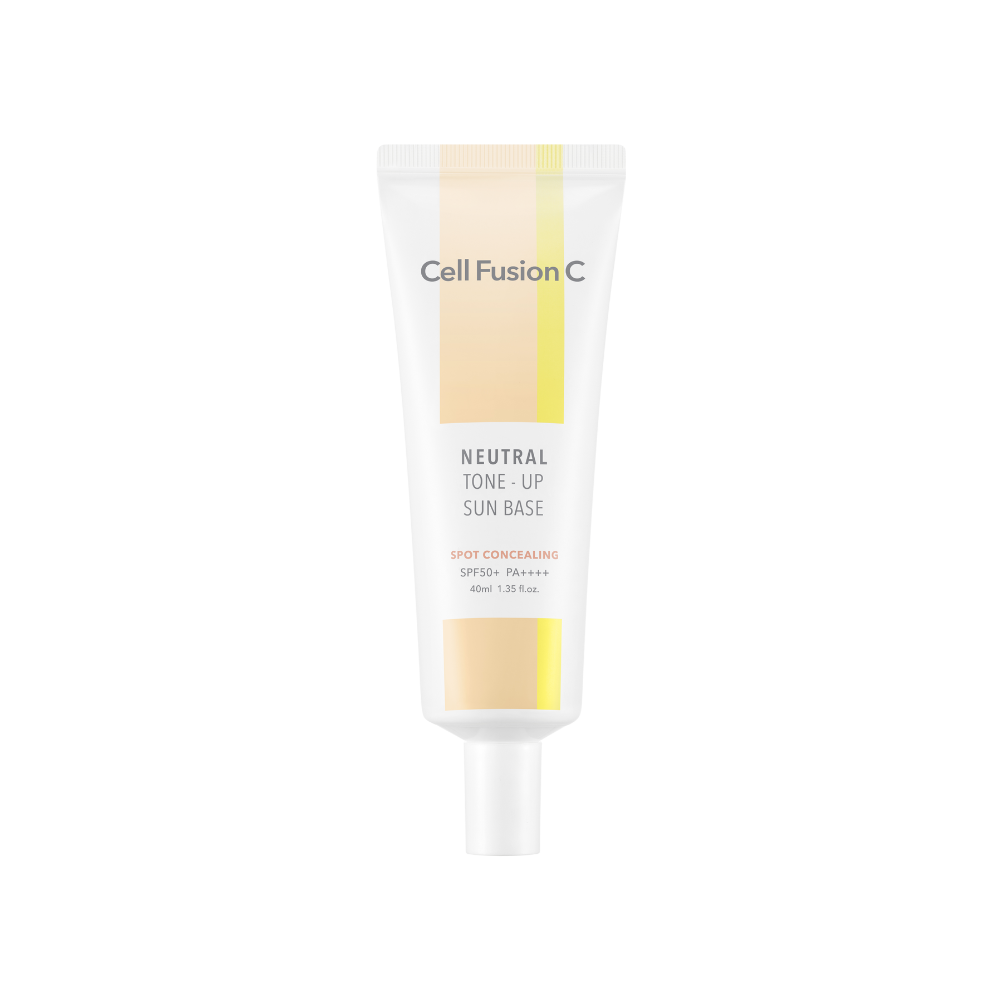 ProtoClinical k-beauty pale beige vertical beauty silhouette with dark side accents on a light background.