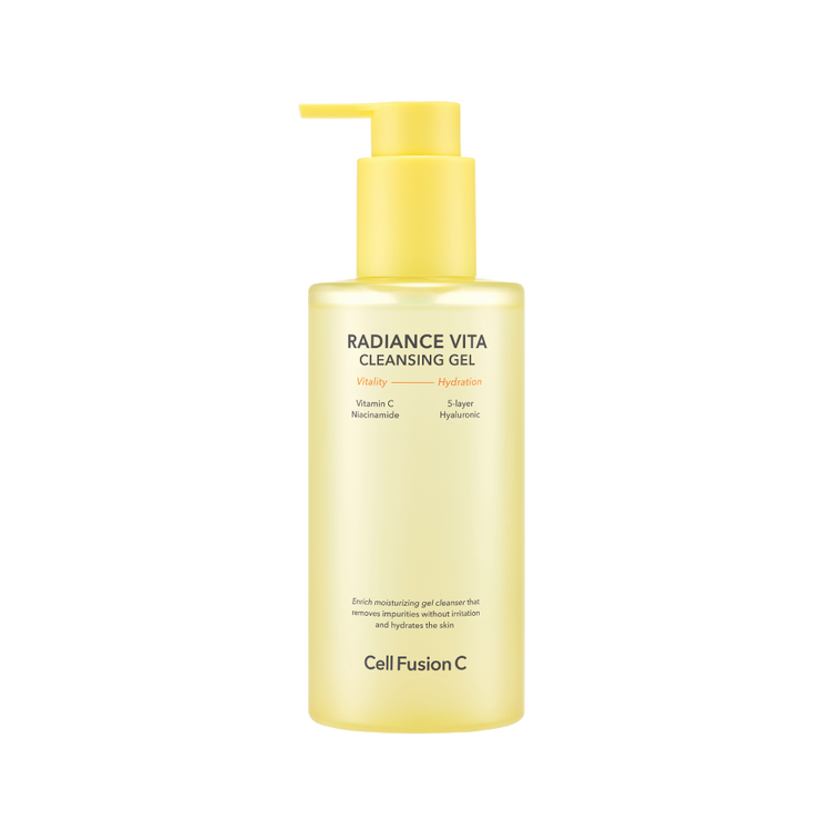 ProtoClinical k-beauty pale yellow beauty graphic with a soft beige center and dark side shapes.