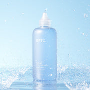 ProtoClinical k-beauty BRTC Skin Lab Hyalinger 300ml pale blue bottle and matching box side by side on a cool blue background