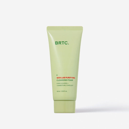 ProtoClinical k-beauty BRTC Skin Lab Purifying Cleansing Foam 100ml single upright cleansing foam package centered on a light background.