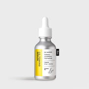 ProtoClinical k-beauty ilso CG Toning Serum 30ml in a beige bottle centered upright on a soft cream background with pale lavender side bands.