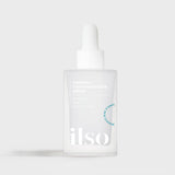 ProtoClinical k-beauty ilso Moringa Tightening Pore Serum 30ml frosted square serum bottle held between fingers beside a model's lower face on a beige background