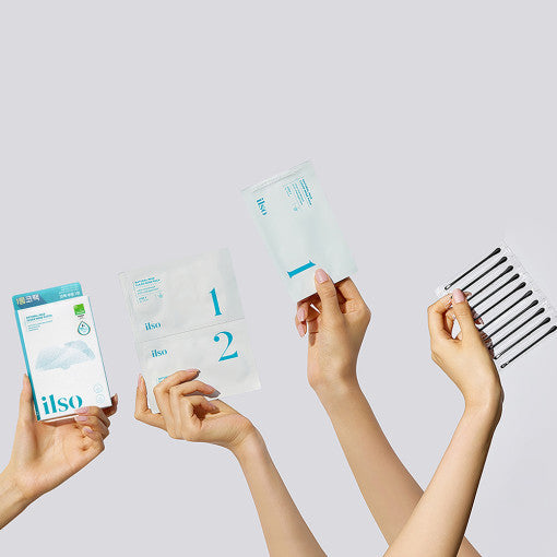 ProtoClinical k-beauty ilso Natural MILD Clear Nose Patch 5P square product detail graphic with white packaging, blue-green accents, and clean light layout