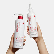 ProtoClinical k-beauty two slim gray beauty product silhouettes with pale blue side accents on a light background.