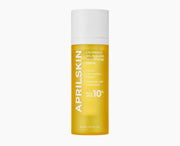 ProtoClinical k-beauty APRILSKIN Calendula PHA + AHA Resurfacing Serum 30ml single upright pale yellow serum bottle centered on a pale blue and cream background