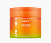 APRILSKIN Carrotene IPMP  Instant Calming Serum Pads 220ml by ProtoClinical shown in a branded serum pad detail graphic on a light background, highlighting the container design for a k-beauty routine.
