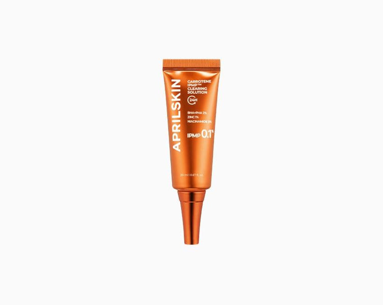 APRILSKIN Carrotene IPMP Clearing Solution 20ml by ProtoClinical displayed in a polished product detail image featuring the clearing solution packaging for a k-beauty routine.