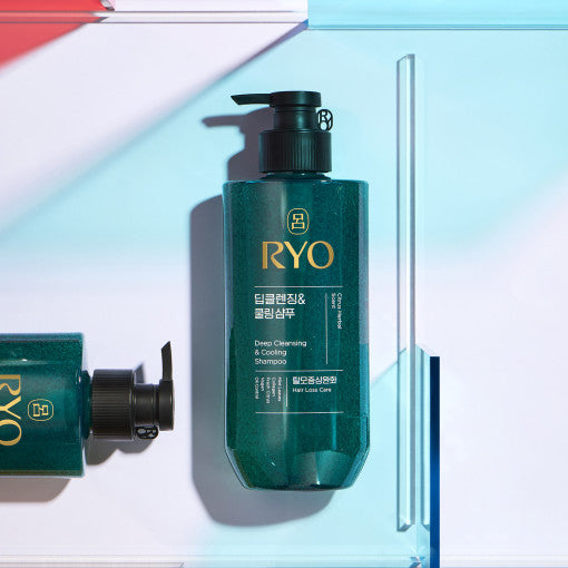 ProtoClinical k-beauty Ryo Deep Cleansing & Cooling Shampoo 480ml single front-facing shampoo bottle on a clean white background with a printed label