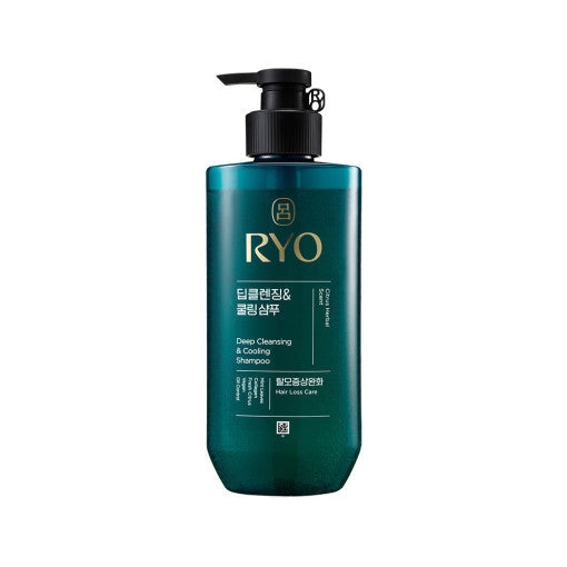ProtoClinical k-beauty Ryo Deep Cleansing & Cooling Shampoo 480ml single front-facing shampoo bottle on a clean white background with a printed label