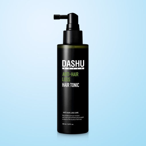 ProtoClinical k-beauty DASHU Daily Anti-Hair Loss Herb Hair Tonic 150ml single upright hair tonic bottle centered on a light background.