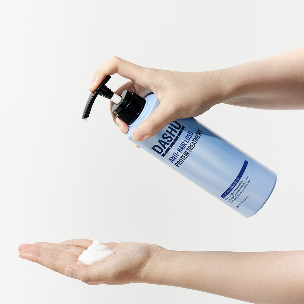 ProtoClinical k-beauty DASHU Daily Anti-Hair Loss Protein Treatment 500ml single upright treatment bottle centered on a clean light background in a square product shot