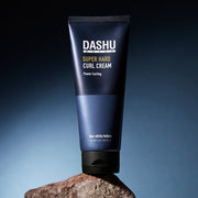 ProtoClinical k-beauty DASHU Daily Super Hard Curl Cream 150ml single upright dark blue curl cream tube centered on a pale blue and white background