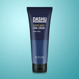 ProtoClinical k-beauty DASHU Daily Super Hard Curl Cream 150ml shown as a single upright curl cream tube in a deep teal tone centered on a light aqua background