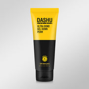 ProtoClinical k-beauty DASHU For Men Premium Ultra Bond Gel Down Perm 100ml single upright olive gel down tube centered on a pale blue and cream background