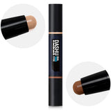 ProtoClinical k-beauty DASHU Men's Dual trick Stick 3.4g single upright makeup stick with a dark cap and beige body centered on a pale blue background