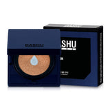 ProtoClinical k-beauty Dashu Men’s Aqua Matte BB Cushion 11g single dark navy square cushion compact centered on a soft beige and blue background