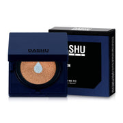 ProtoClinical k-beauty Dashu Men’s Aqua Matte BB Cushion 11g single dark navy square cushion compact centered on a soft beige and blue background
