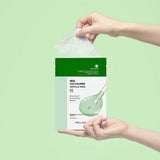 ProtoClinical k-beauty WELLAGE Real Cica Calming Ampoule Mask Sheet 20ml X 10P square green mask pack graphic with soft mint tones and a pale centered layout