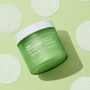 ProtoClinical k-beauty WELLAGE Real Cica Calming Big Embo Toner Pad 70pads / 160ml square toner pad package graphic with soft green tones on a pale background