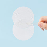 ProtoClinical k-beauty WELLAGE Real Hyaluronic Blue Toner Pad 70pads / 210ml blue toner pad detail graphic with a centered round swatch and light panels