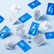 ProtoClinical k-beauty blue-toned skincare product graphic on a soft blue background.